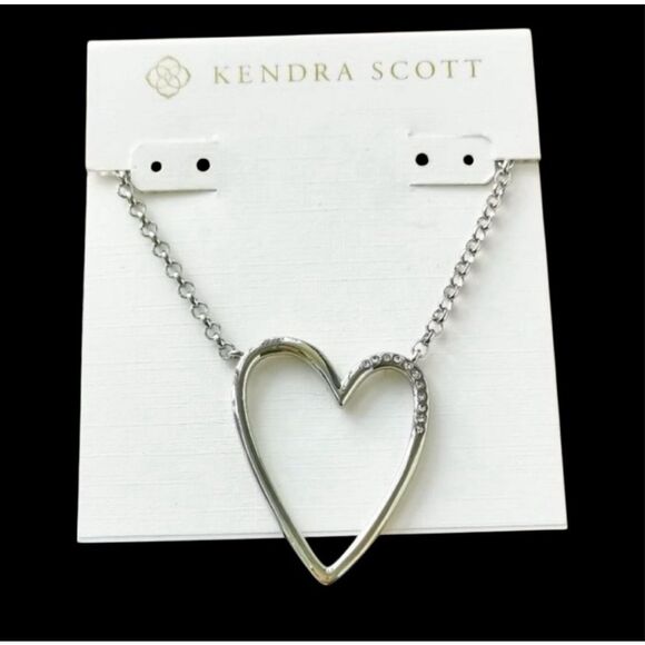 Kendra Scott NEW necklace - Ansley silver heart - Picture 7 of 11